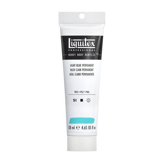 Professional Heavy Body Acrylic Paint, Light Blue Permanent, 138 mL Tube