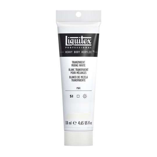 Professional Heavy Body Acrylic Paint, Transparent Mixing White, 138 mL Tube
