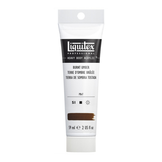 Professional Heavy Body Acrylic Paint, Burnt Umber, 59 mL Tube