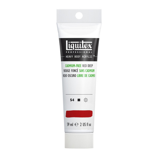Professional Heavy Body Acrylic Paint, 59 mL, Cadmium-Free Red Deep