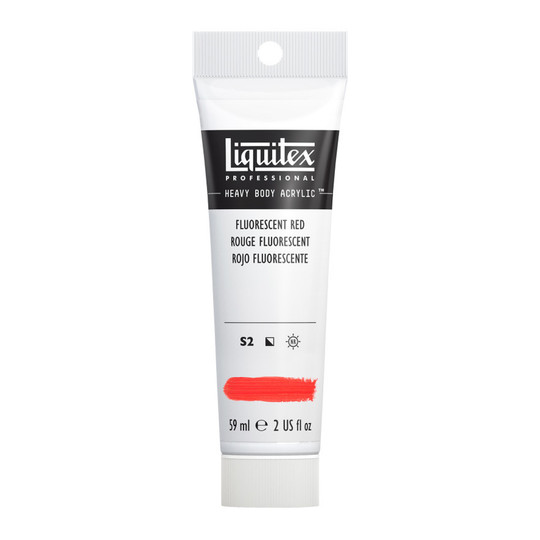 Professional Heavy Body Acrylic Paint, Fluorescent Red, 59 mL Tube