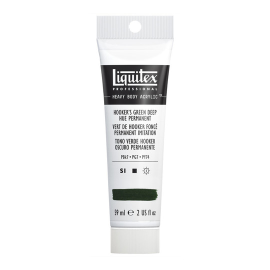 Professional Heavy Body Acrylic Paint, Hooker’s Green Deep Hue Permanent, 59 mL Tube