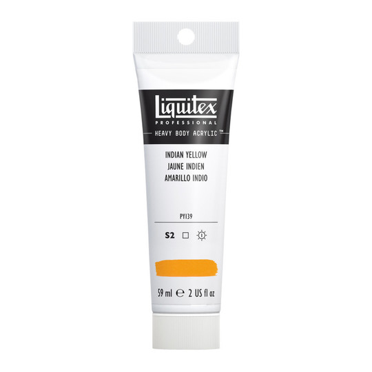 Professional Heavy Body Acrylic Paint, Indian Yellow, 59 mL Tube