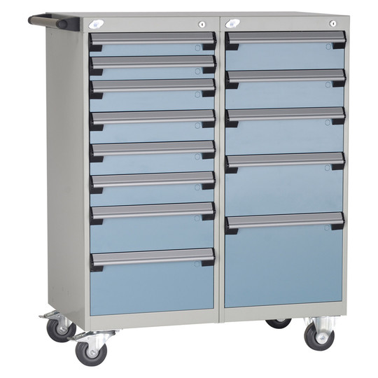 13-Drawer Mobile Cabinet, 36"W x 21"D x 45.13"H - Without Dividers