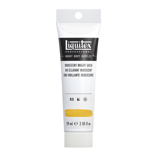 Professional Heavy Body Acrylic Paint, Iridescent Bright Gold, 59 mL Tube