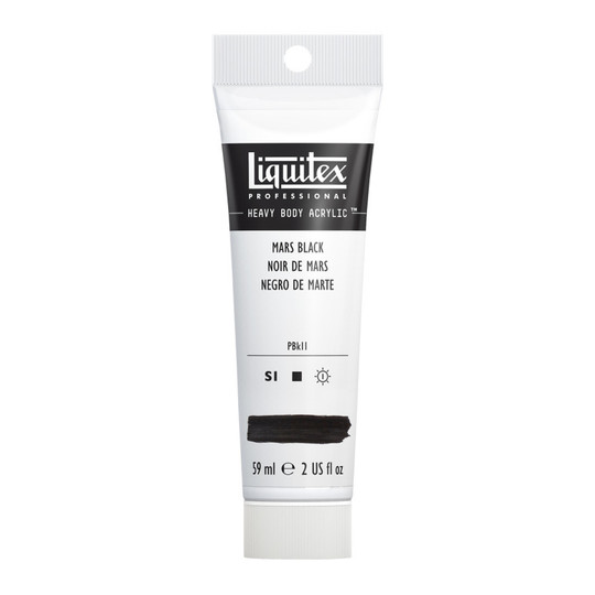 Professional Heavy Body Acrylic Paint, Mars Black, 59 mL Tube