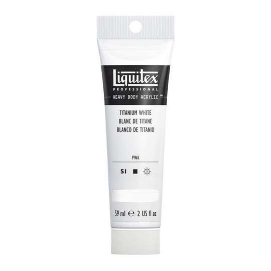 Professional Heavy Body Acrylic Paint, Titanium White, 59 mL Tube