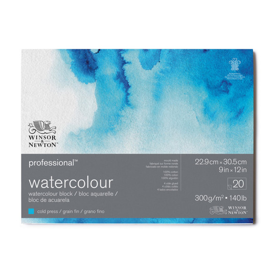 Professional Cold Press Watercolor Block, 9 x 12 in., 20 Pages