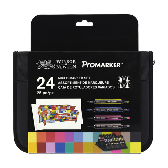 Assorted Mixed Marker Zipper Wallet Set, 24 Markers
