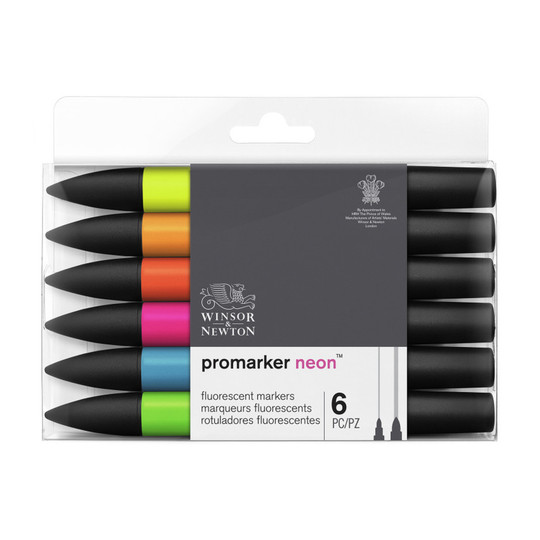 Neon Marker Set, 6 Colors