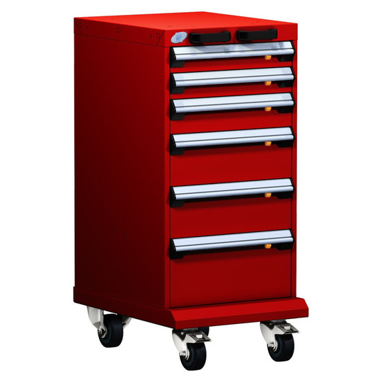 6-Drawer Mobile Cabinet, 18"W x 21"D x 39.13"H - With Dividers