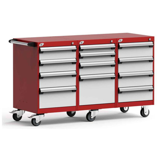 12-Drawer Mobile Cabinet, 54"W x 27"D x 33.13"H - Without Dividers