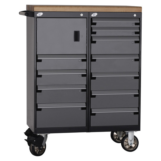 11-Drawer Mobile Cabinet, 36"W x 21"D x 41.75"H - Without Dividers