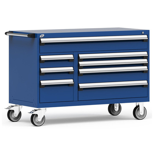 8-Drawer Mobile Cabinet, 54"W x 27"D x 37.5"H - Without Dividers