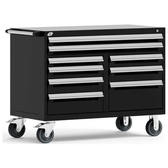 9-Drawer Mobile Cabinet, 48"W x 27"D x 37.5"H - Without Dividers