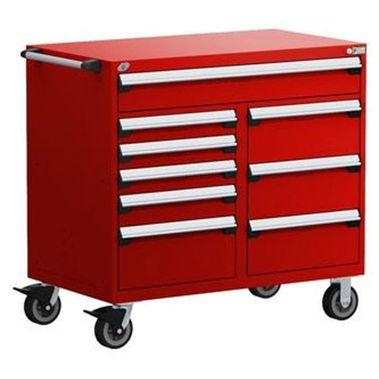 9-Drawer Mobile Cabinet, 48"W x 27"D x 45.5"H - With Dividers