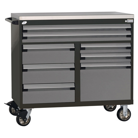 8-Drawer Mobile Cabinet, 48"W x 27"D x 39.25"H - Without Dividers