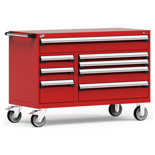 8-Drawer Mobile Cabinet, 54"W x 24"D x 37.5"H - With Dividers