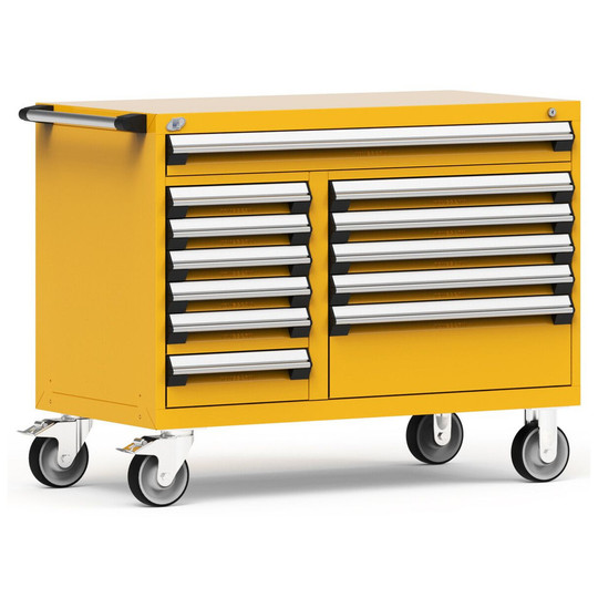 12-Drawer Mobile Cabinet, 48"W x 27"D x 37.5"H - Without Dividers