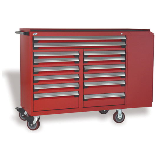 14-Drawer Mobile Cabinet, 62"W x 24"D x 46.5"H - With Dividers