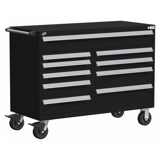 10-Drawer Mobile Cabinet, 54"W x 27"D x 41.5"H - Without Dividers
