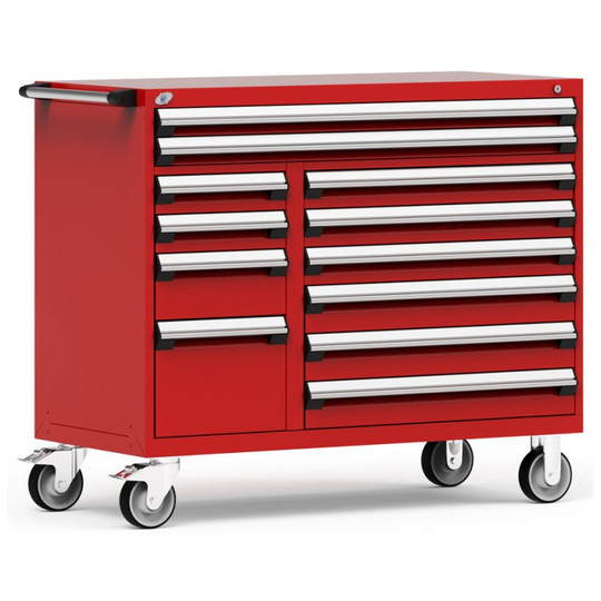 12-Drawer Mobile Cabinet, 54"W x 24"D x 45.5"H - Without Dividers