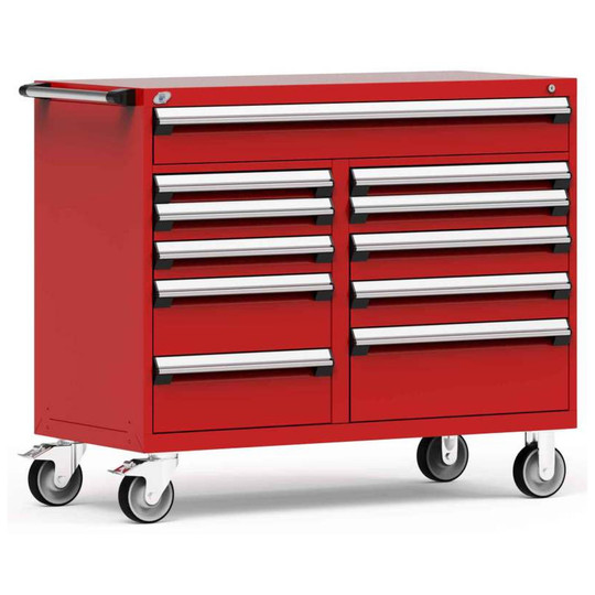4-Drawer Mobile Cabinet, 54"W x 24"D x 45.5"H - With Dividers