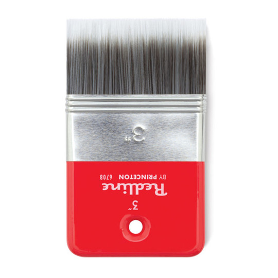 Red Synthetic Flat Mixed Media Paintbrush, 3 in., Short Handle