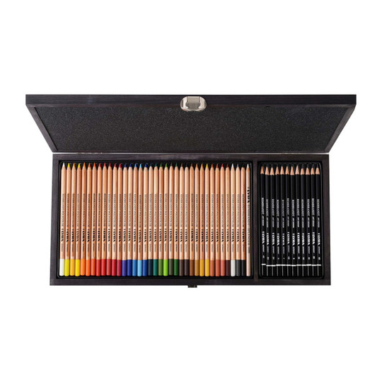 Polycolor Wooden Box Drawing Set, 49 Pieces