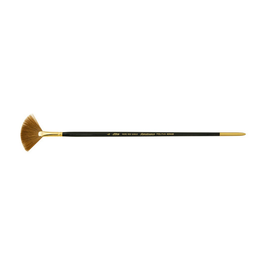 Size 4 Long-Handle Fan Blender Brush for Oil & Watercolor