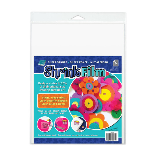Sanded Shrink Film Sheets, 8.5 x 11 in., 6-Pack