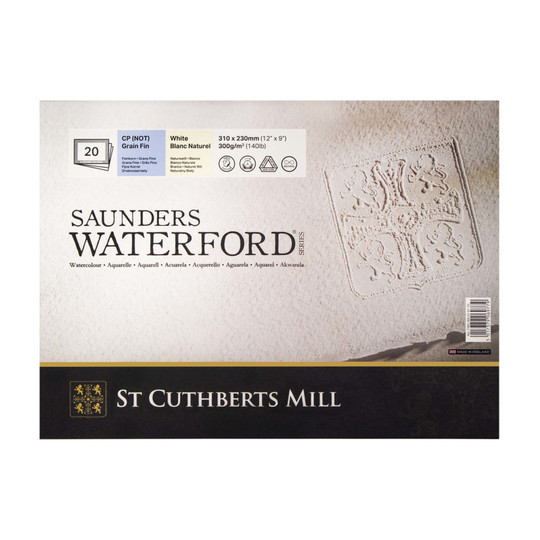 Cold-Pressed Watercolor Paper Block, White, 140 lb, 12 x 9 in., 20 Sheets