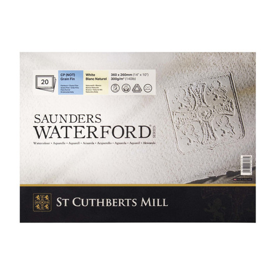 Cold Press Watercolor Paper Block, White, 140 lb, 20 Sheets, 14 x 10 Inches