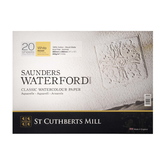 Rough White Watercolor Paper Block, 140 lb, 20 Sheets, 14 x 10 in.