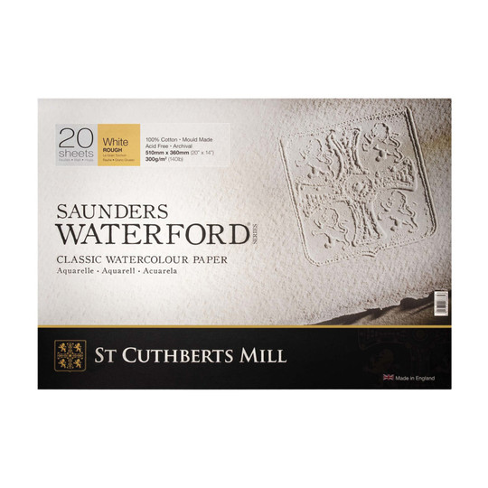 Rough White Watercolor Paper Block, 140 lb., 20 Sheets, 20 x 14 in.
