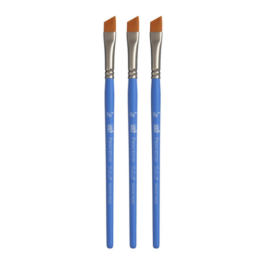 Synthetic Angle Shader Paintbrushes, Jewel Blue, 3/8 in., Pack of 3