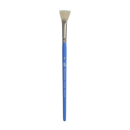 Size 4 Synthetic Bristle Fan Paintbrush, Jewel Blue