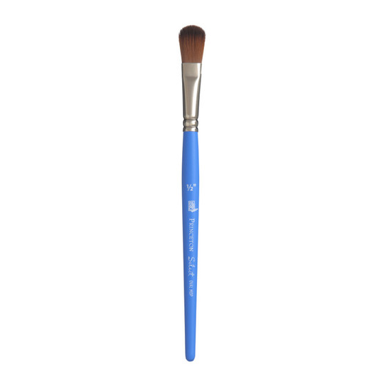 Oval Mop Synthetic Paintbrush, Short Handle, Jewel Blue, 1/2 in.