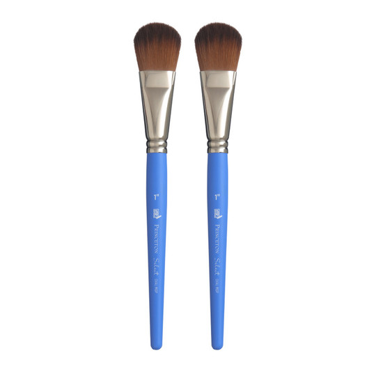 Jewel Blue Synthetic Oval Mop Paint Brushes, 1 in., 2-Pack