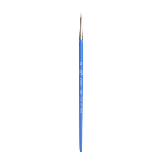 Round Synthetic Bristle Paintbrush, Short Handle, Size 0, Jewel Blue