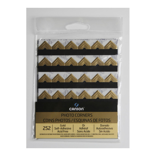 Gold Self-Adhesive Photo Corners, 252-Pack