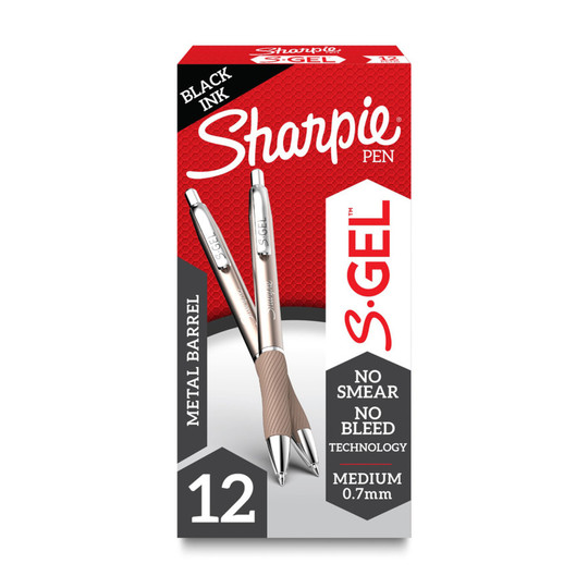 Retractable Gel Pens, 0.7 mm, Black, 12-Pack