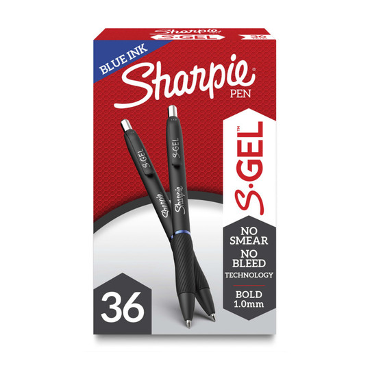 Retractable Gel Pens, Bold 1.0 mm Point, Blue, 36-Pack