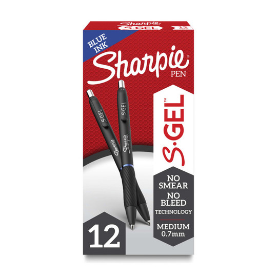 Retractable Gel Pens, Medium 0.7 mm, Blue, 12-Pack