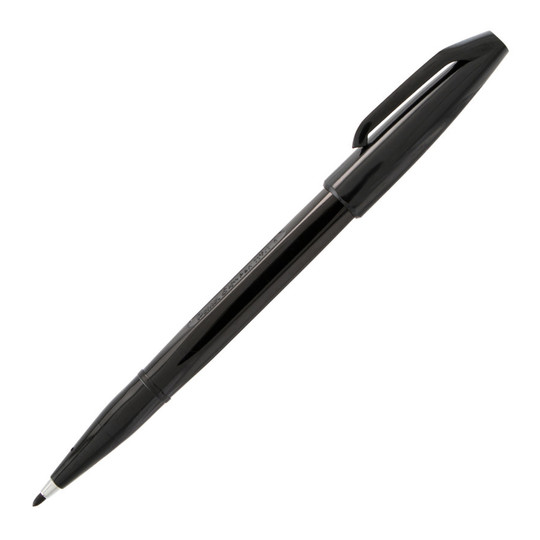 Fiber-Tipped Pens, Black Ink, Pack of 12