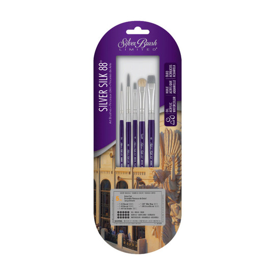 Silver Silk 5-Piece Artist Brush Set