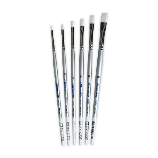 Bright Synthetic Paint Brush Pack, 6 Brushes