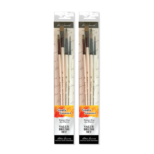 Synthetic Bristle Long-Handle Paintbrush Set, 8 Brushes