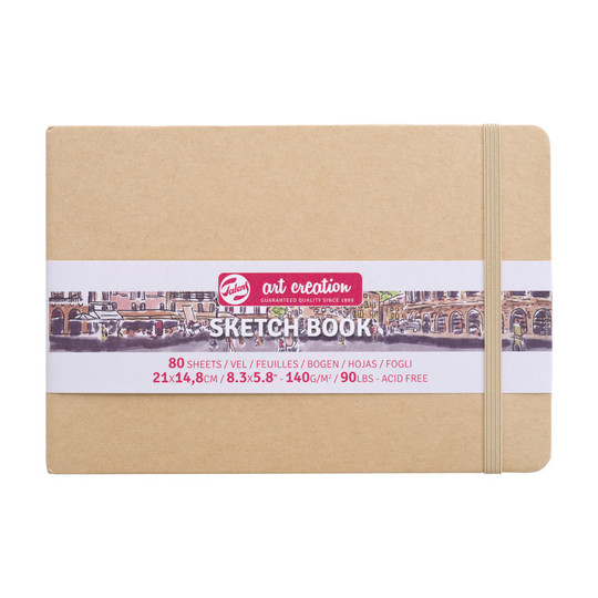 A5 Hardbound Sketchbook, 80 Sheets, Kraft Cover