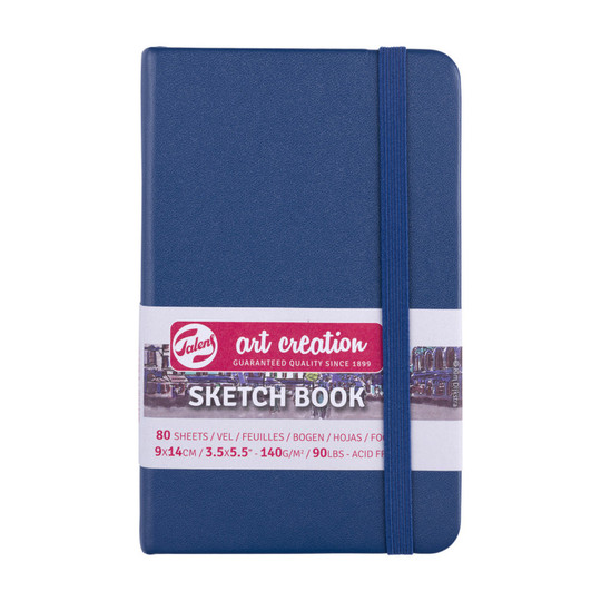 Navy Blue Hardbound Sketchbook, 3.5 x 5.5, 80 Sheets